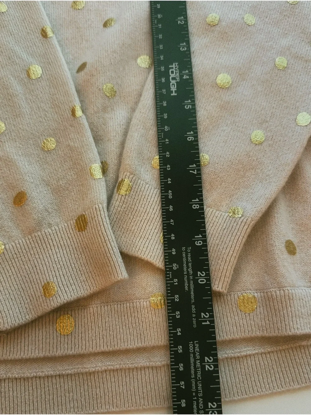 100% Cashmere Garnet Hill Cream Puff & Gold Dust Side Button Sweater M - Picture 5 of 10